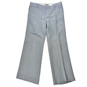 Banana Republic 43% Linen Sidewalk Grey Pants Trousers Size 10